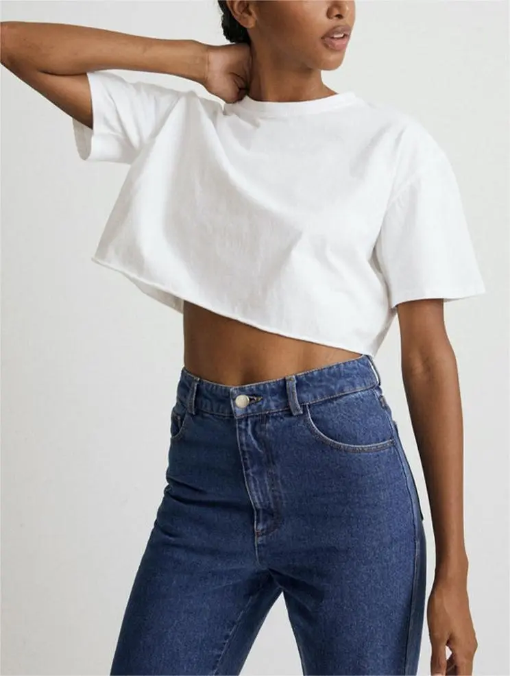 Cropped Cropped Crop Top in Solid Color