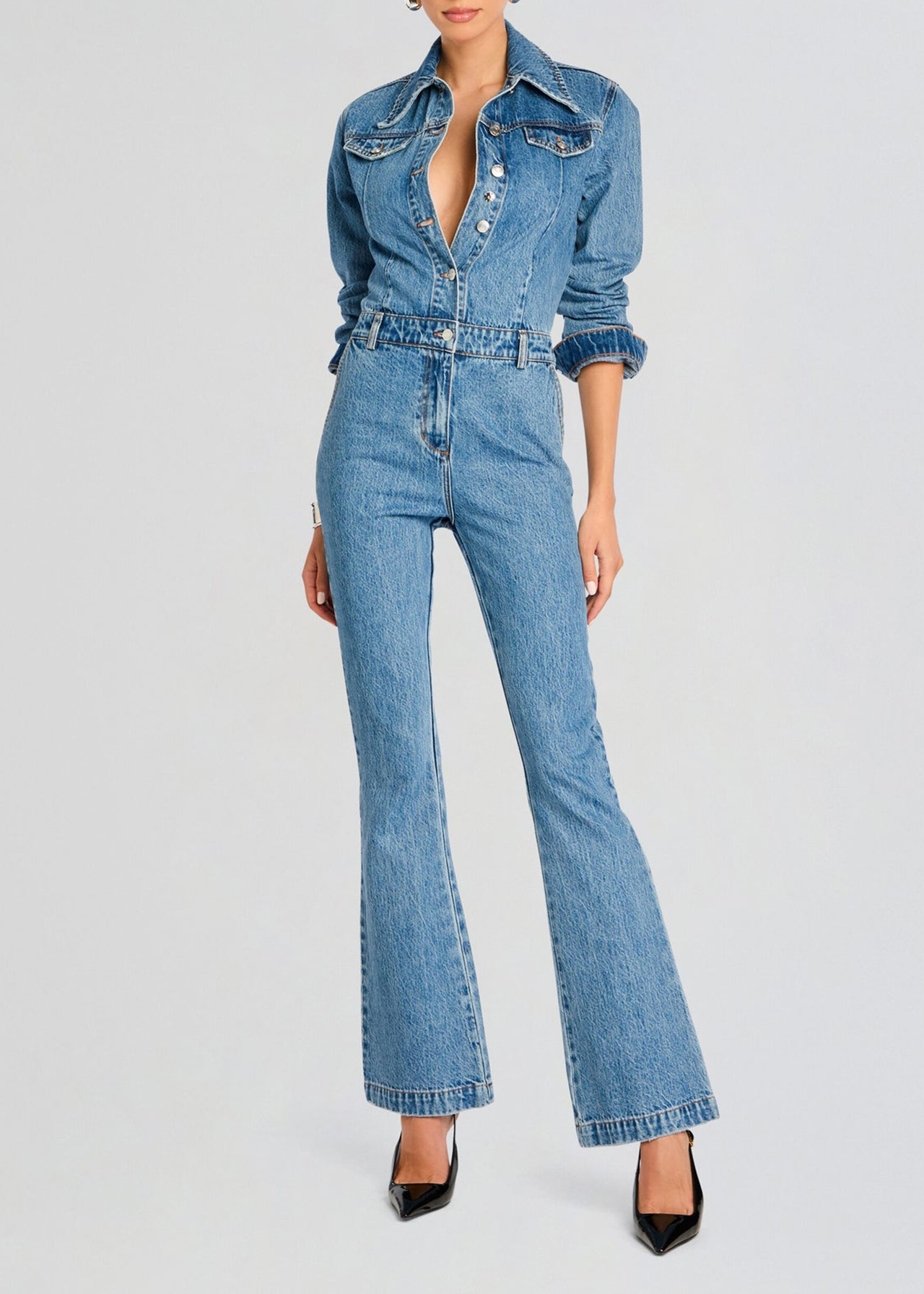 Mabel Fitted Mid Rise Jumpsuit