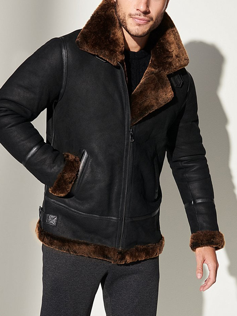 Men's Sheepskin B-3 Bomber Jacket