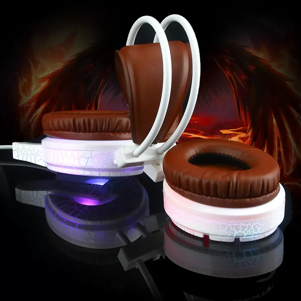 Professional Gaming Headset LED Light Earphone wired Headphone with Microphone H6 Oct13 Professional Drop Shipping O16