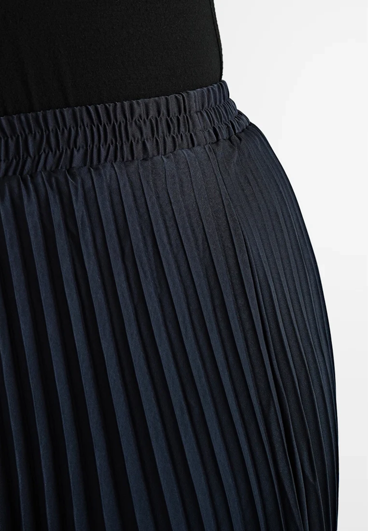 Satin Pleated Flare Skirt