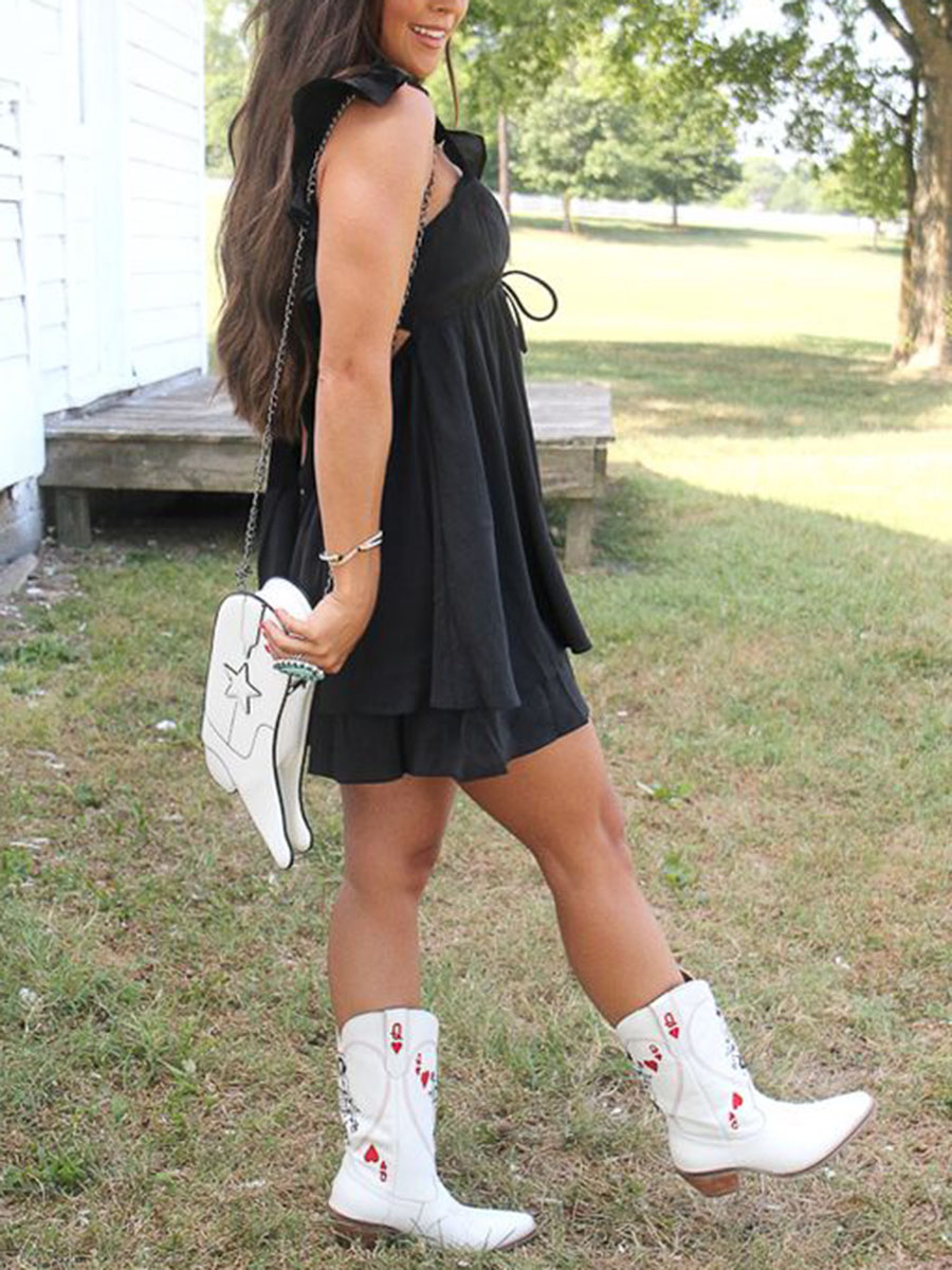 Black Ruffle Mini Dress