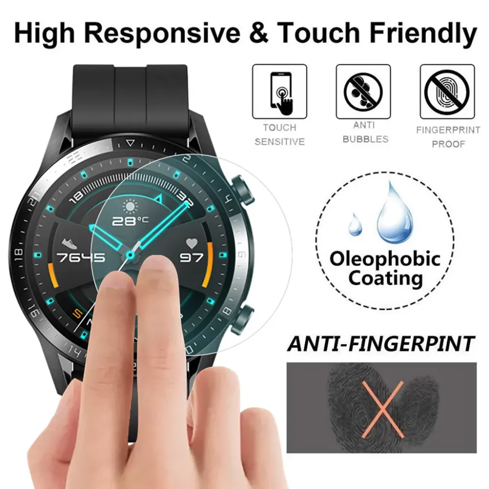 Glass Portable Smart Accessories 3xexplosion-proof Tpu Full Cover Screen Protector Film For Huawei Watch Gt2 46mm