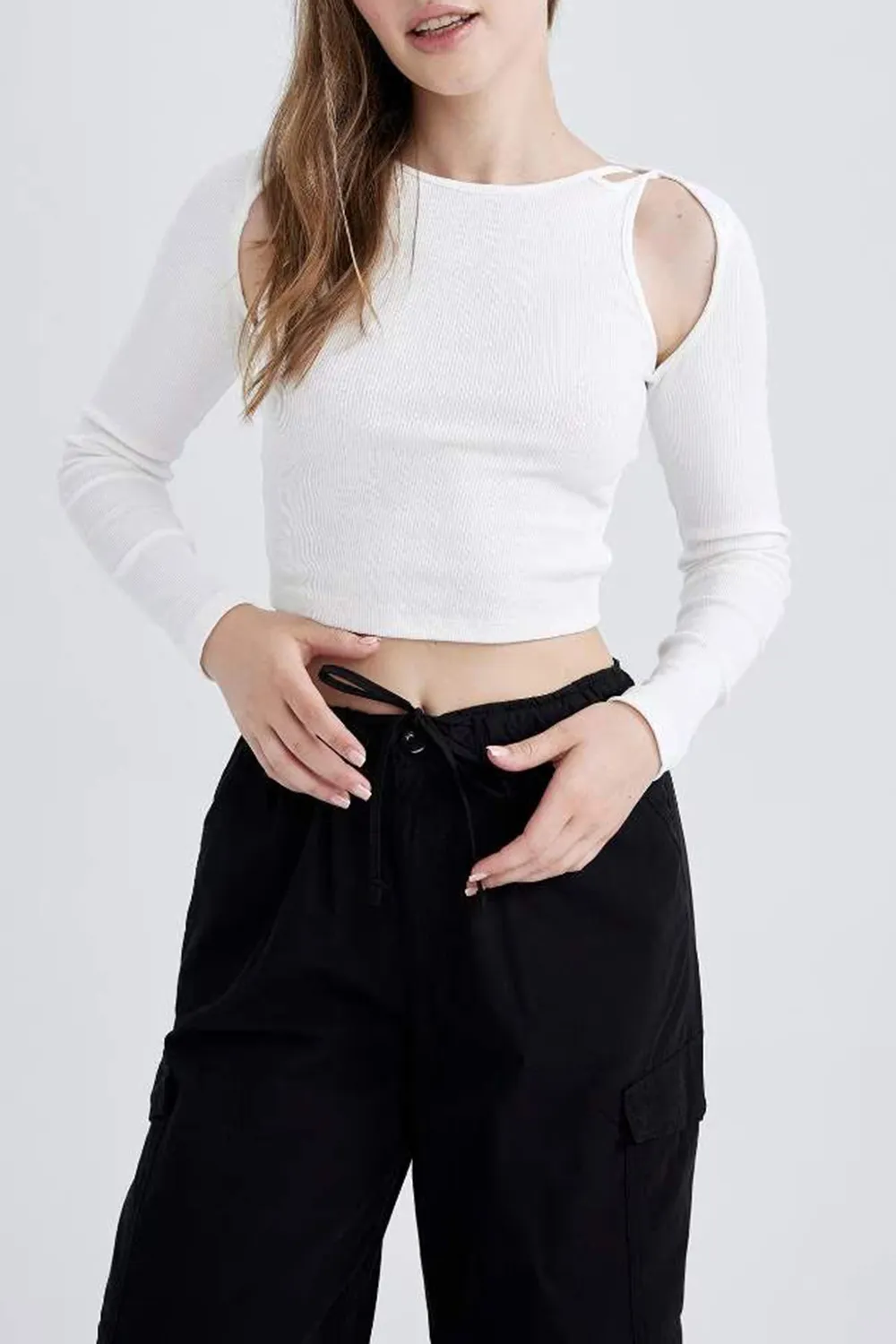 Slim Fit Camisole Long Sleeve T-Shirt