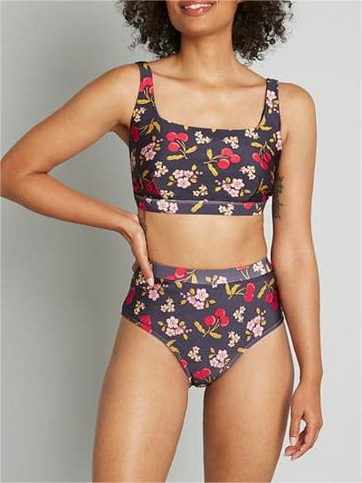 Cherry On Your Savored Sun High-Waisted Bikini Bottoms