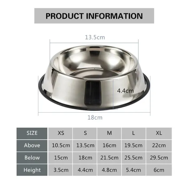 Stainless Steel Pet Dog Bowl Non-slip Durable Anti-fall Dogs Feeding Bowls For Small Medium Dogs Cat Placemat Feeder Pet Product