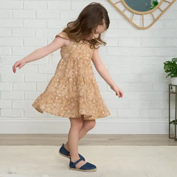 Toddler Girls Groovy Floral Tiered Dress