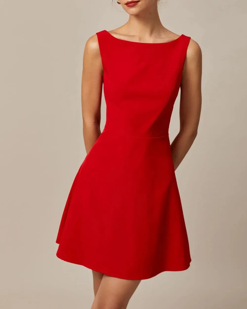 Red high-end cocktail dress