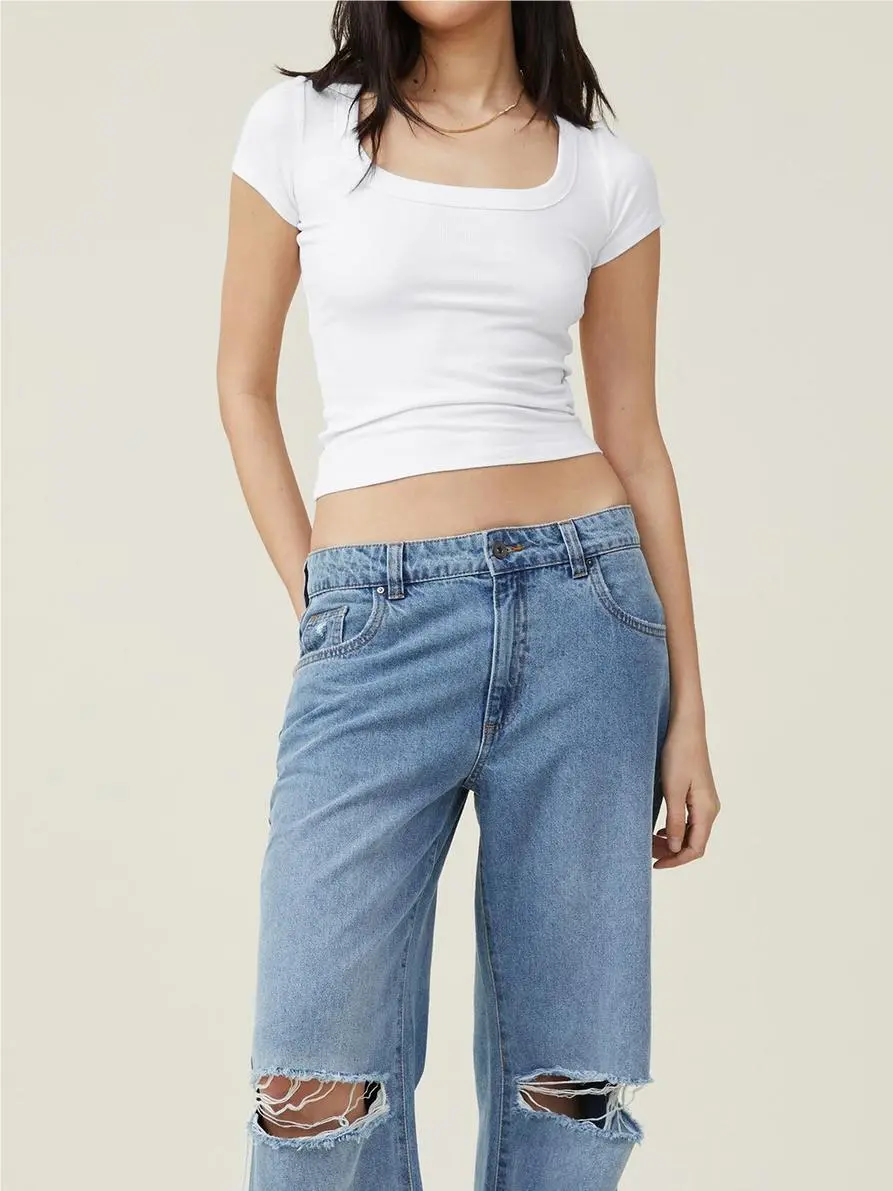 Cropped Square-neck Top