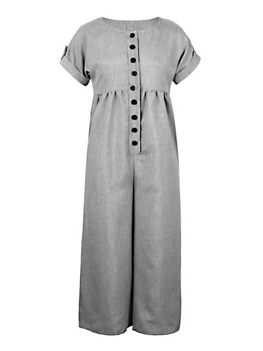 Women's Casual Button Up Jumpsuit