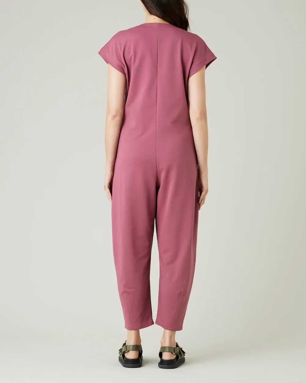 AUTUMN ROSE COTTON JERSEY JUMPSUIT