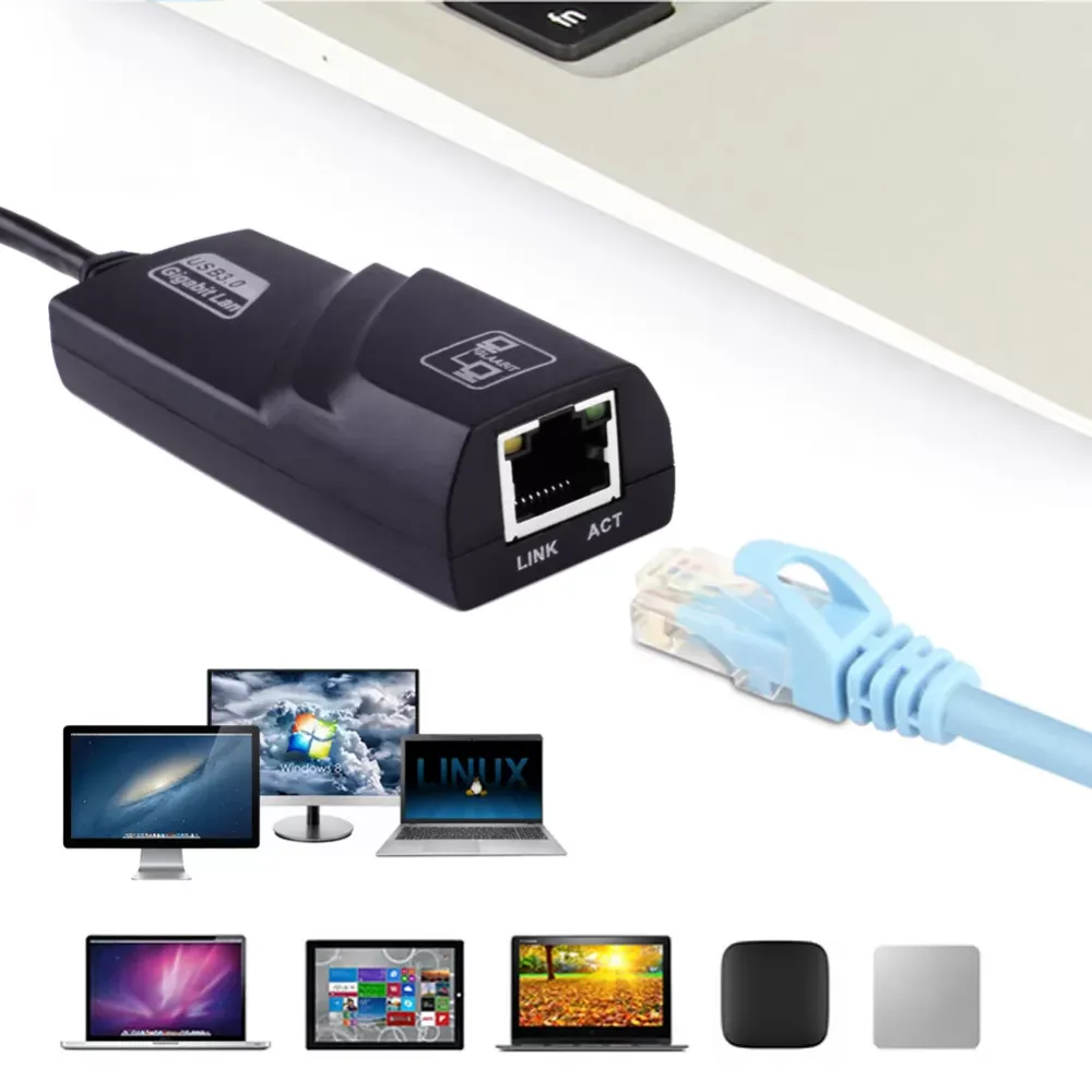 NEW 10/100/1000 Mbps USB 2.0 3.0 to RJ45 Lan Network Ethernet Adapter Card Asix AX8872B For Mac OS A