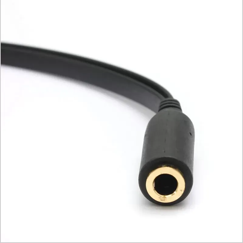 1/8 3.5mm Y Splitter Adapter Extension Cable MIC and Audio Jack Gold Plated Female to 2 Male Phones Headset Headphone Earphone Earbuds Microphone to L