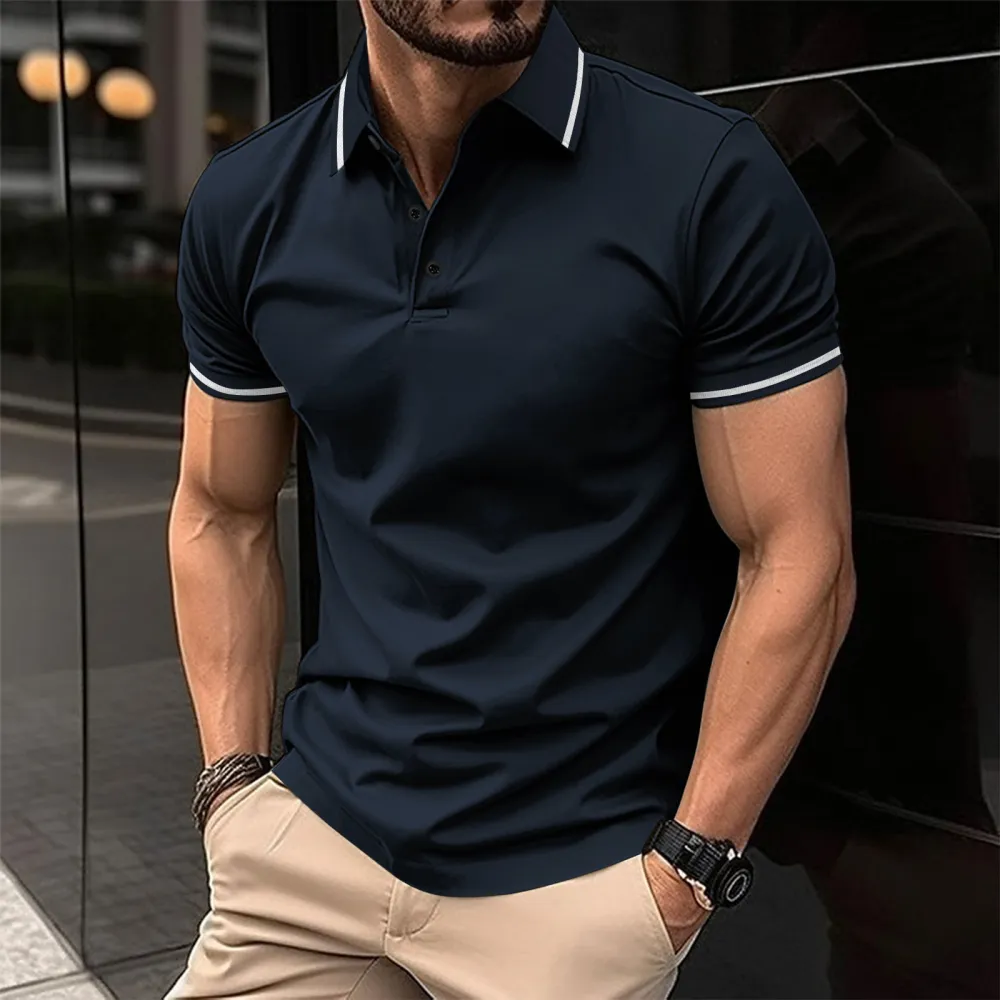 🔥Black Friday Sale 60% OFF🔥 - Men Striped Trim Comfy Breathable Polo Shirt