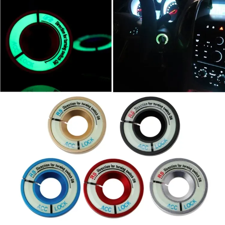 FS Luminous Ignition Key Hole Ring Switch Decor Sticker For Skoda Octavia Fabia YETI VW Passat Bora POLO GOLF 6 Jetta MK5 MK6