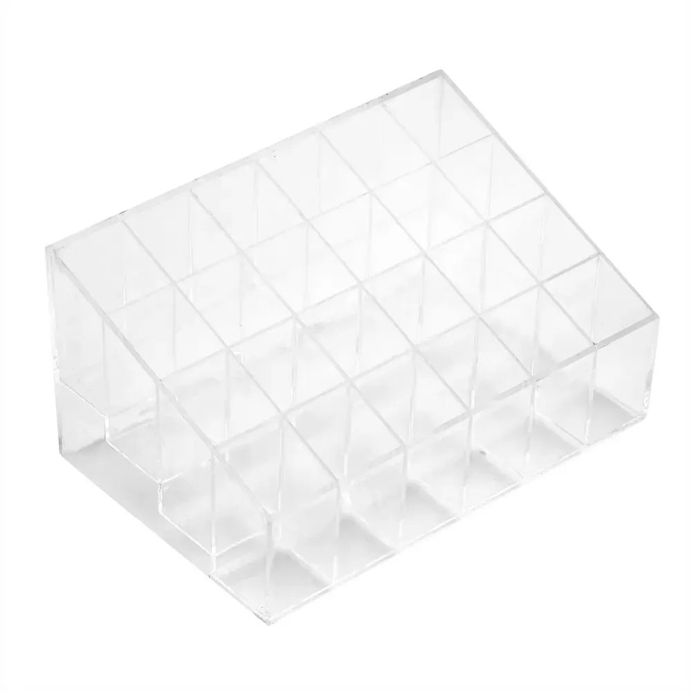 24 Grid Acrylic Makeup Organizer Storage Box Cosmetic Box Lipstick Jewelry Box Case Holder Display Stand make up organizer