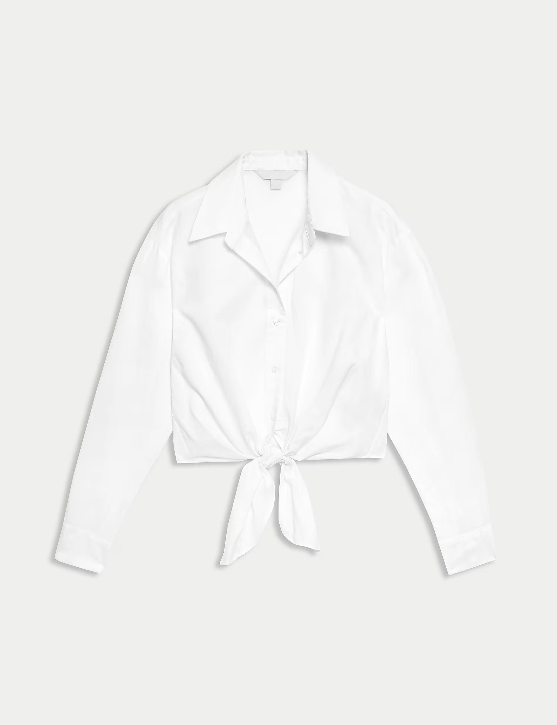 Lyocell Rich Tie Front Shirt with Linen