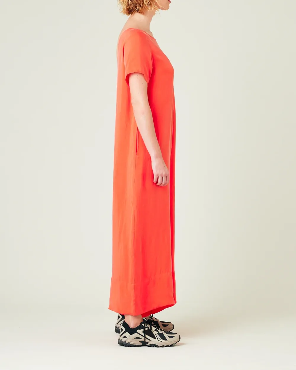 CELINE CORAL CUPRO JUMPSUIT