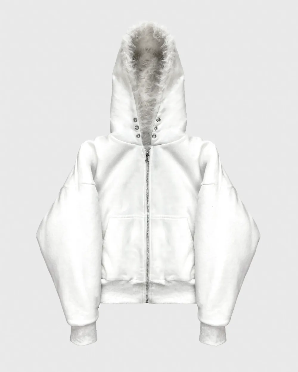 YETI FUR REVERSIBEL ZIP HOODIE JACKET