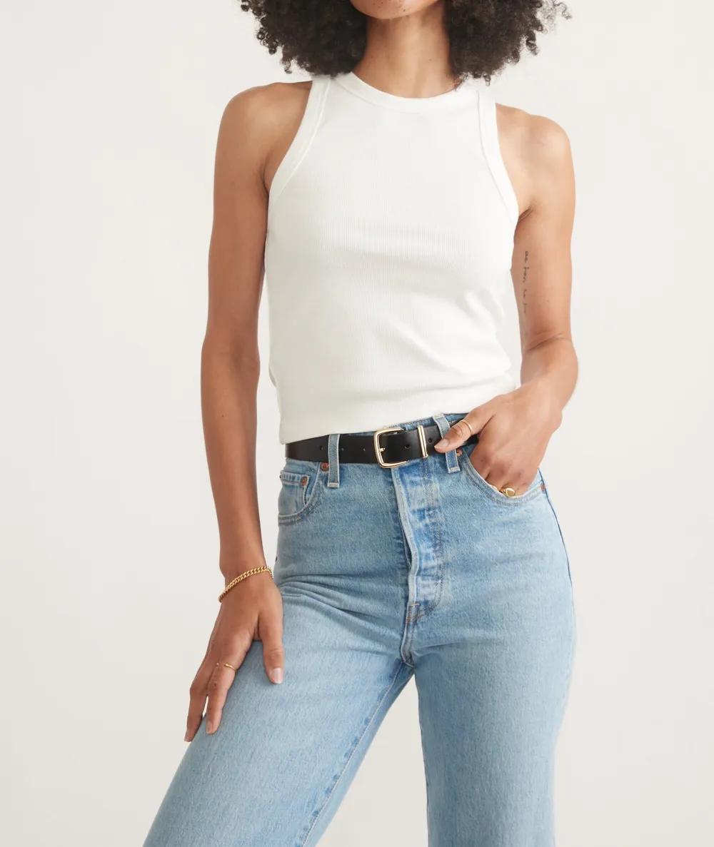 Lexi Rib Sun In High Neck Crop Tank