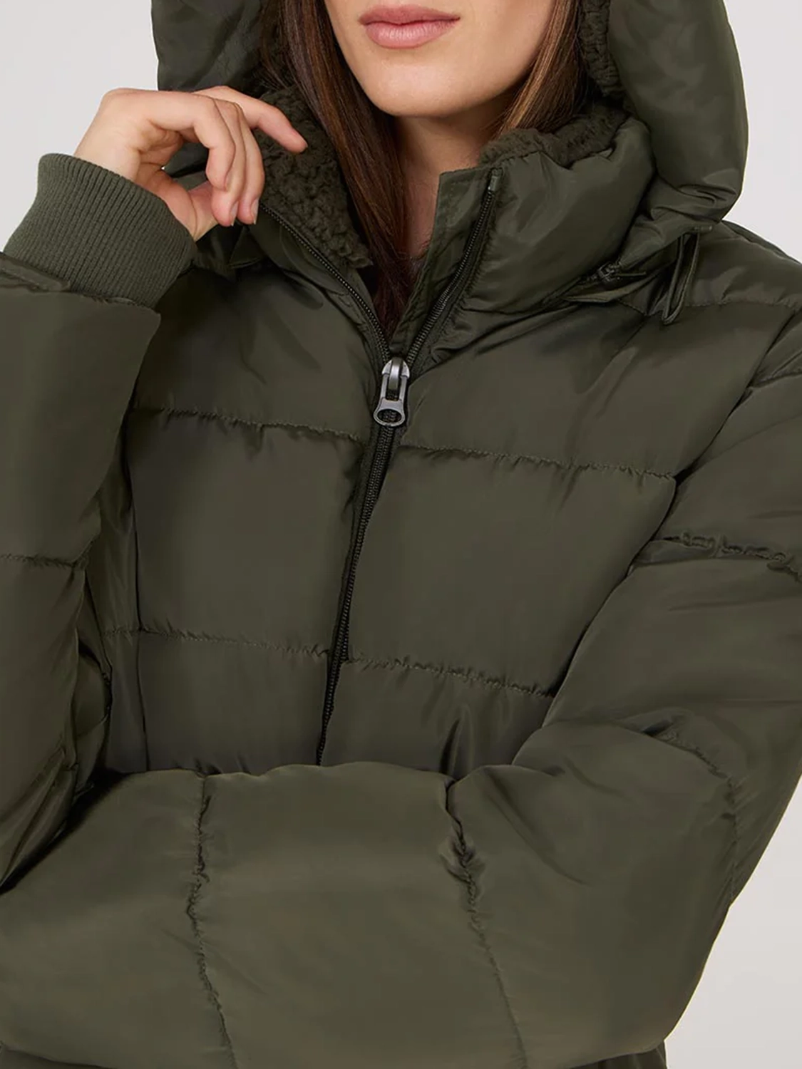 Drawstring Waist Puffer Jacket