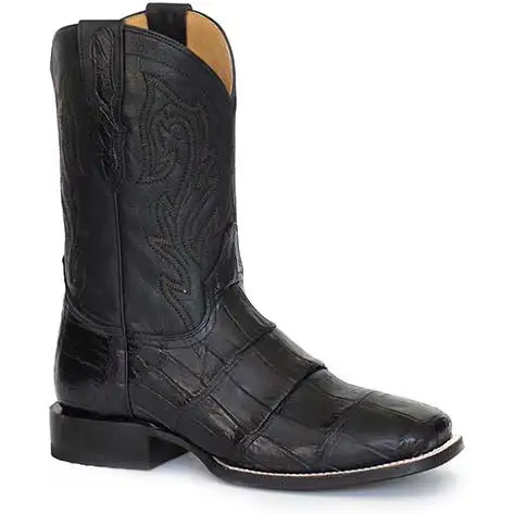 Men's Stetson Alligator Boots Handcrafted Black