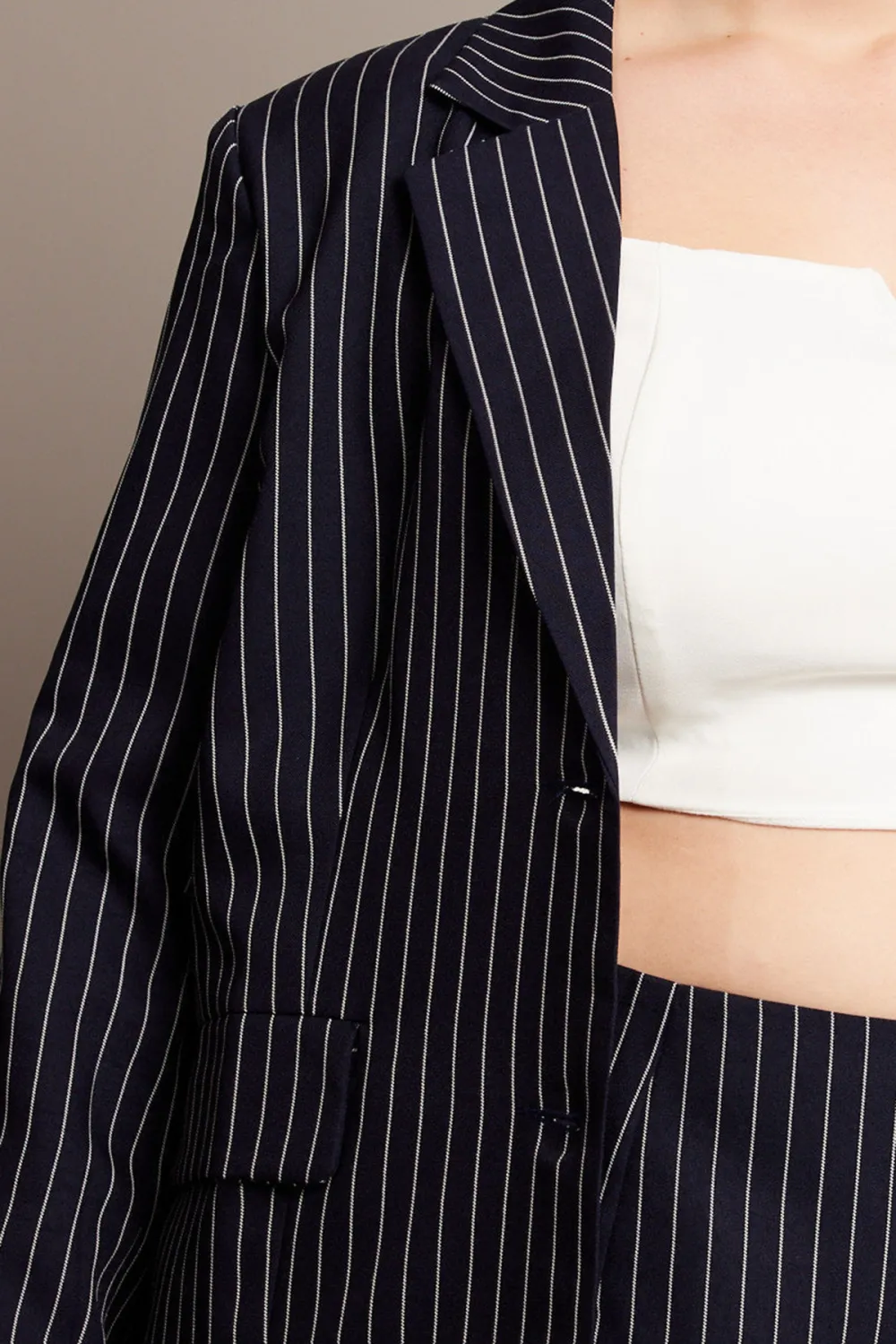 Black Stripe Pinstripe Blazer