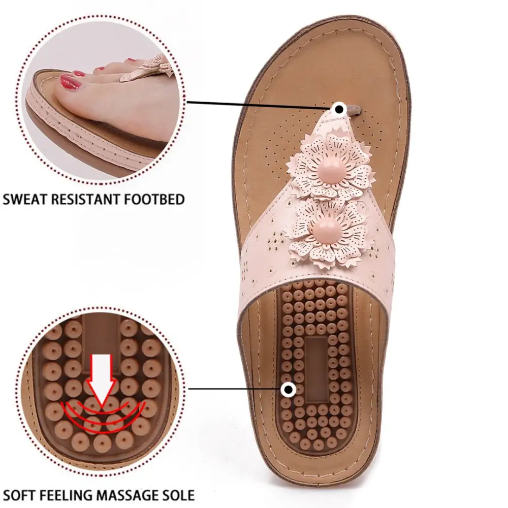 Sandals with Arch Support Anti-Slip Vintage Flip Flop comfortable slippers