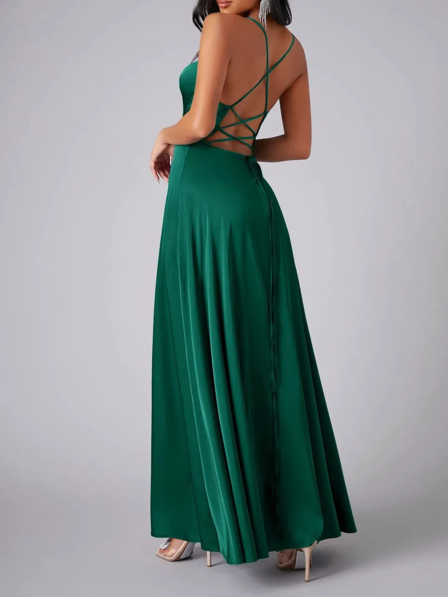 Women's waist-cinching Backless Long Skirts