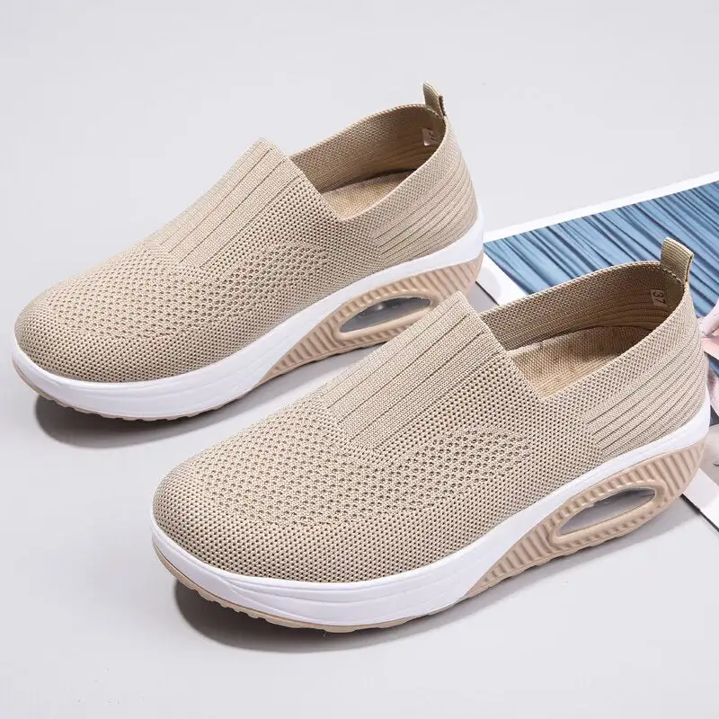 Cilool Casual Shoes Breathable Ladies Platform Sock Sneakers