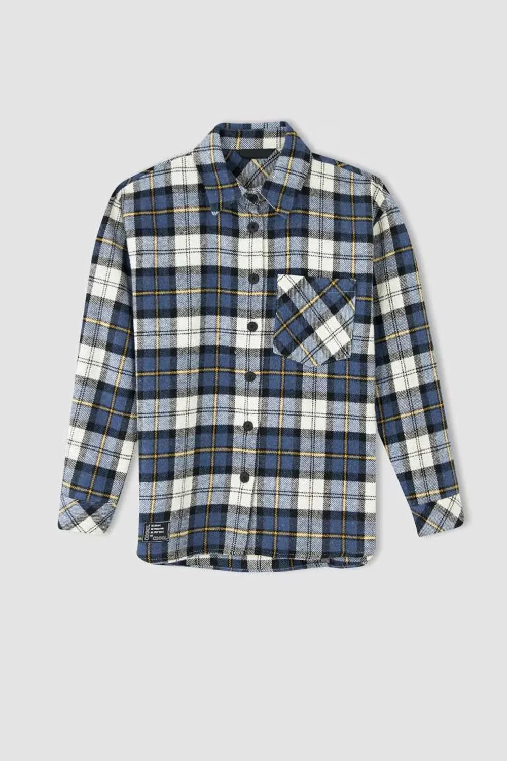 Oversize Fit Shirt Collar Flanel Long Sleeve Shirt