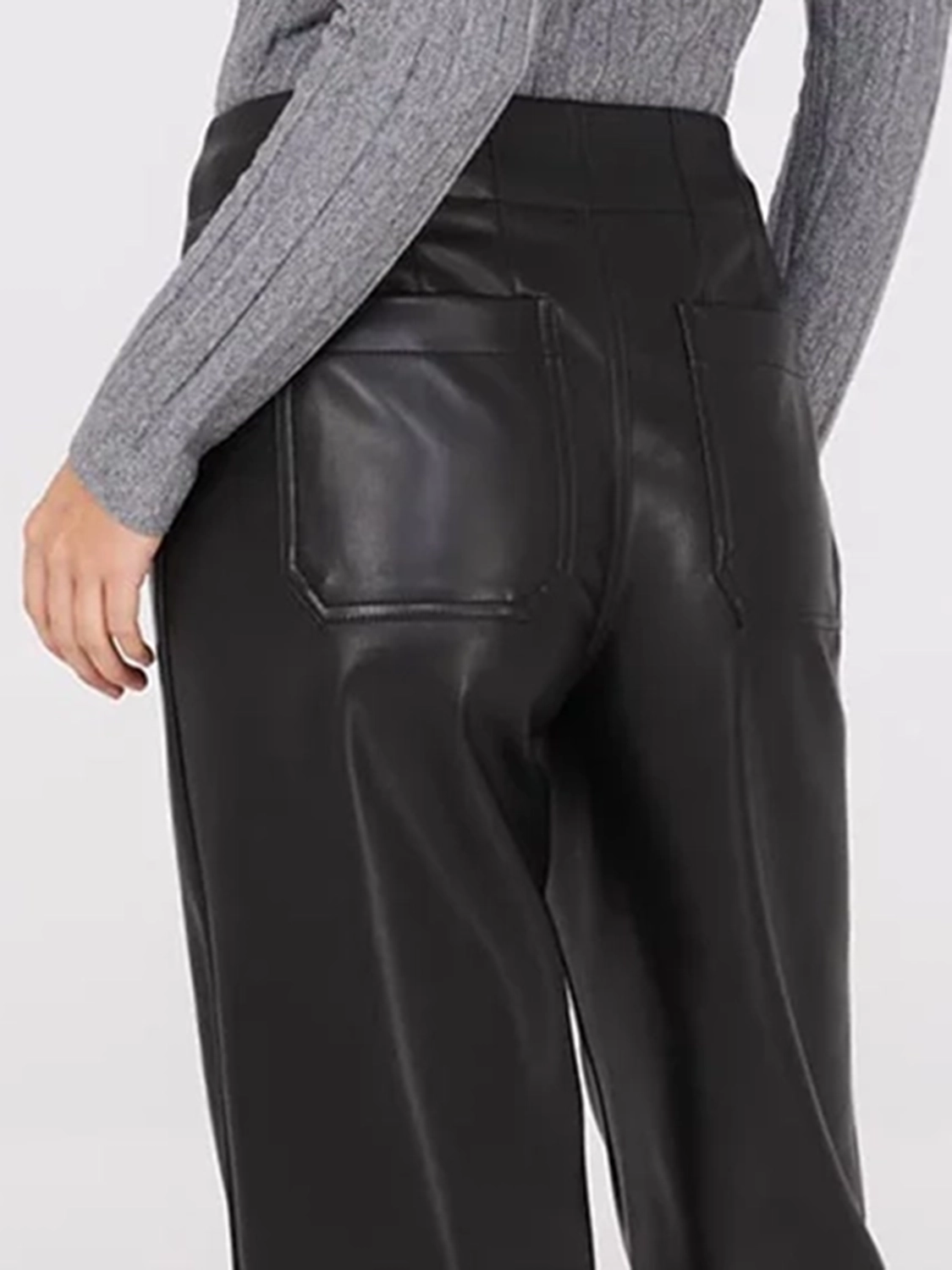 Faux Leather Wide-Leg Pants