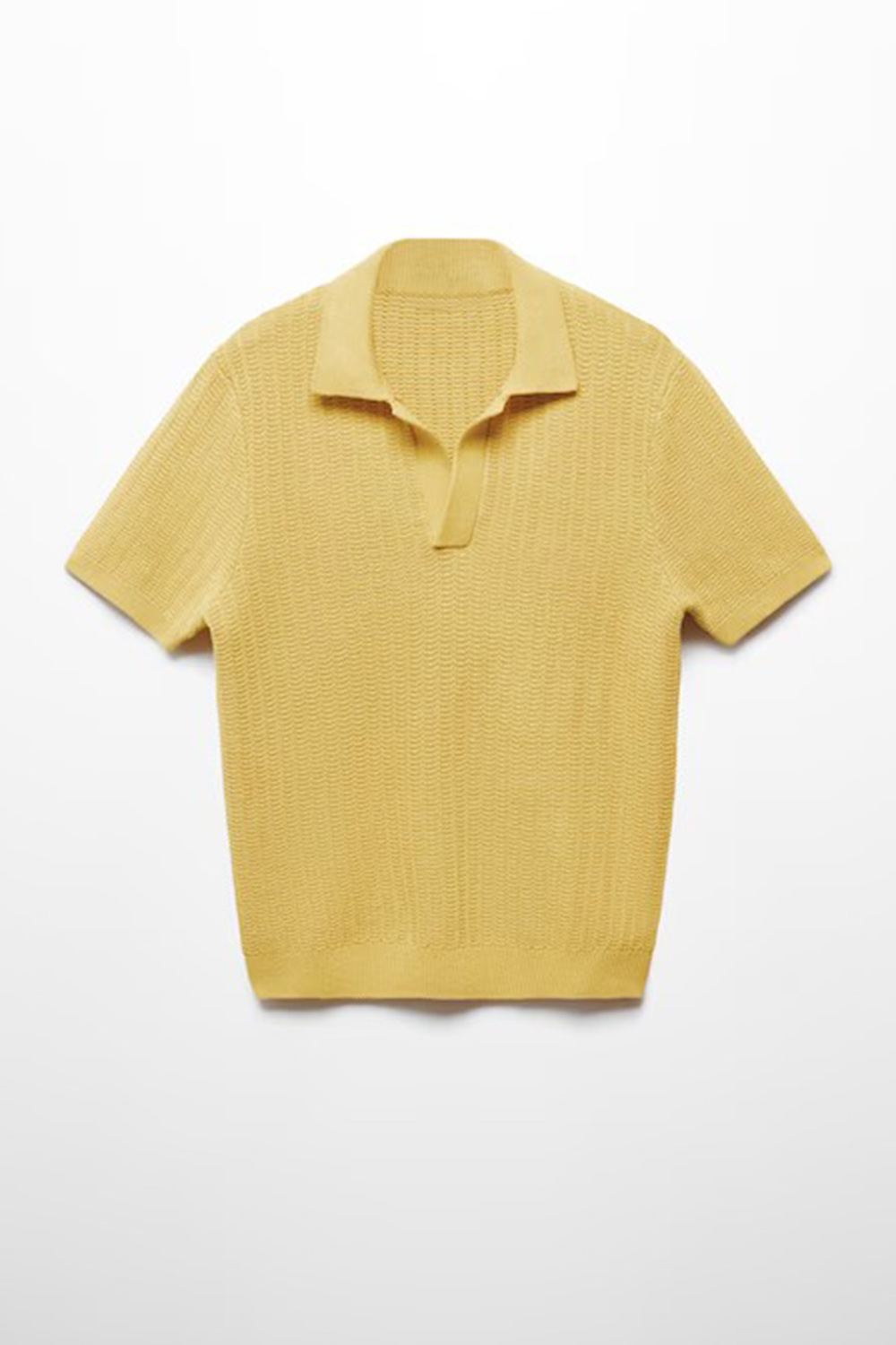 Braided knit polo shirt