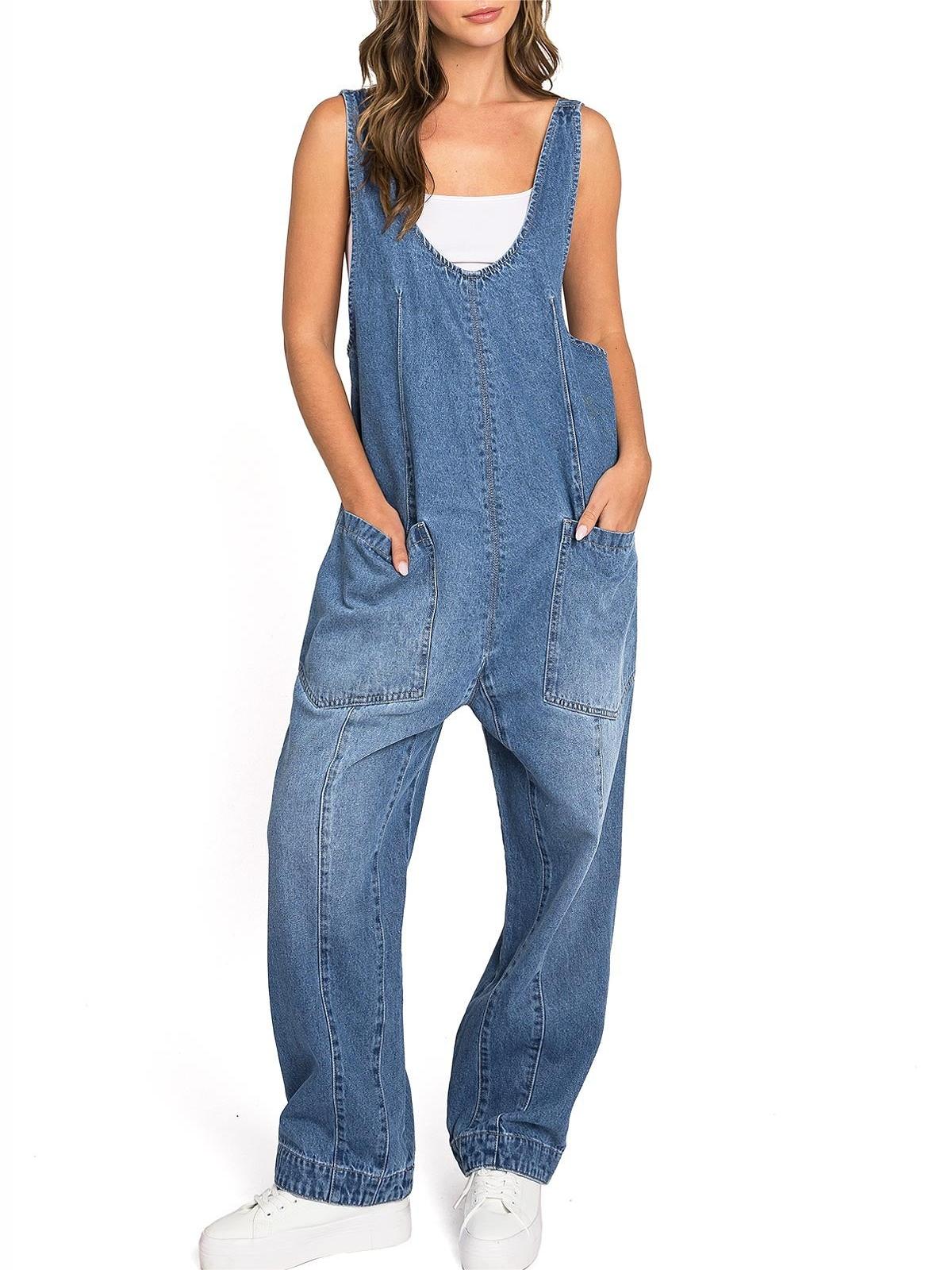 Lana Roux Baggy Denim Maddie Jumpsuit