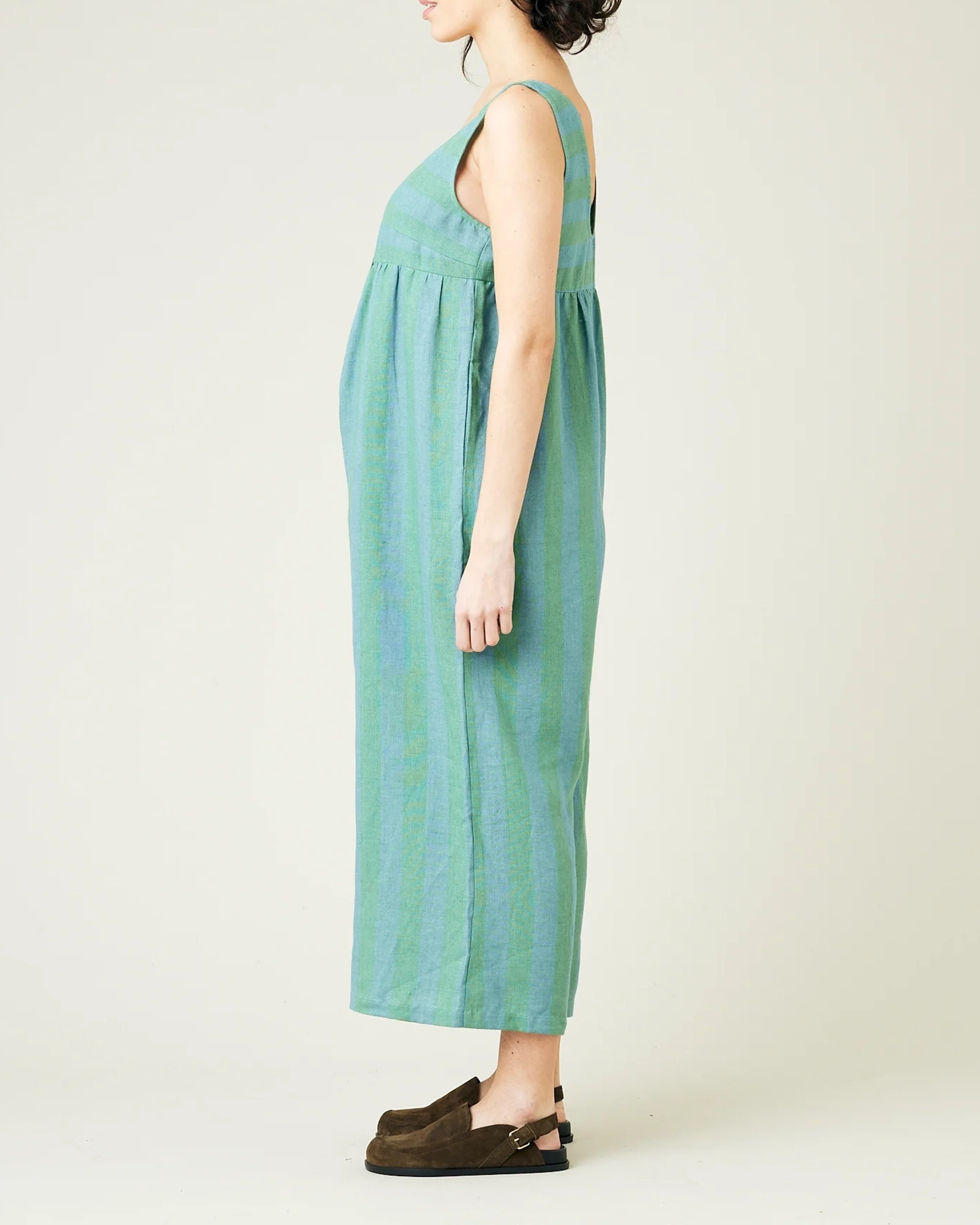 OCEAN STRIPE LINEN JUMPSUIT