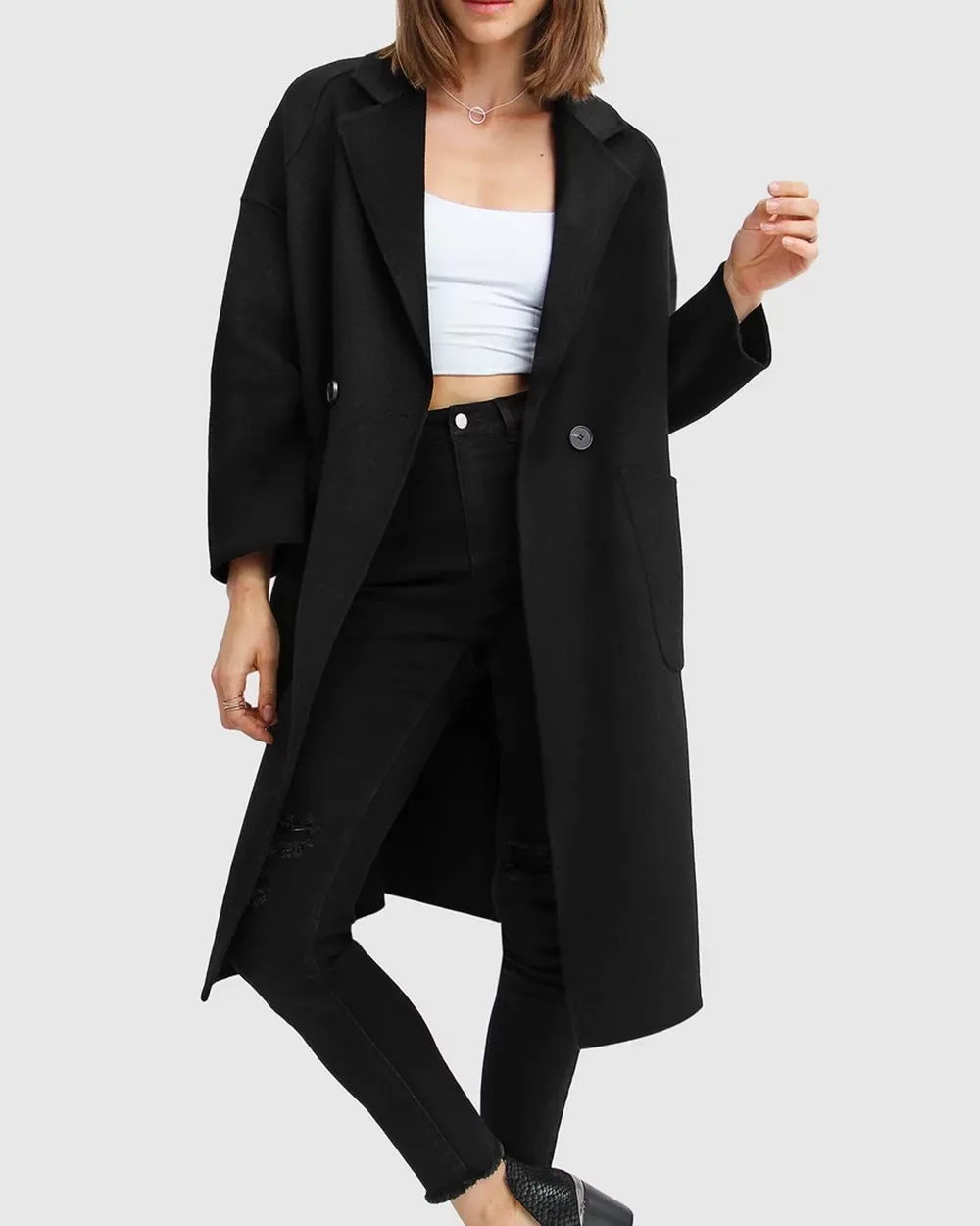 Publisher Double-Breasted Wool Blend Coat