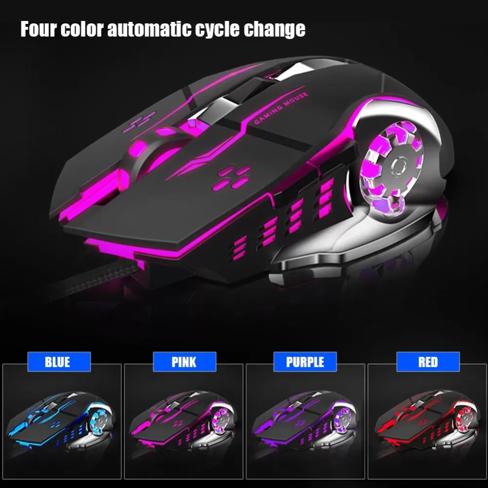 S20 Ergonomic Wired Gaming Mouse Reasonable Thickness Comfortable Touch 6 Button 2400DPI LED USB Computer Mouse Mice