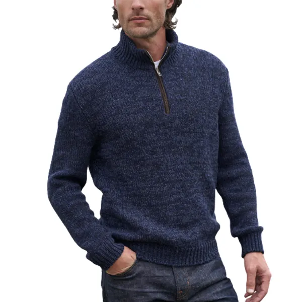 Men's Cashmere Quarter Zipper Sweater