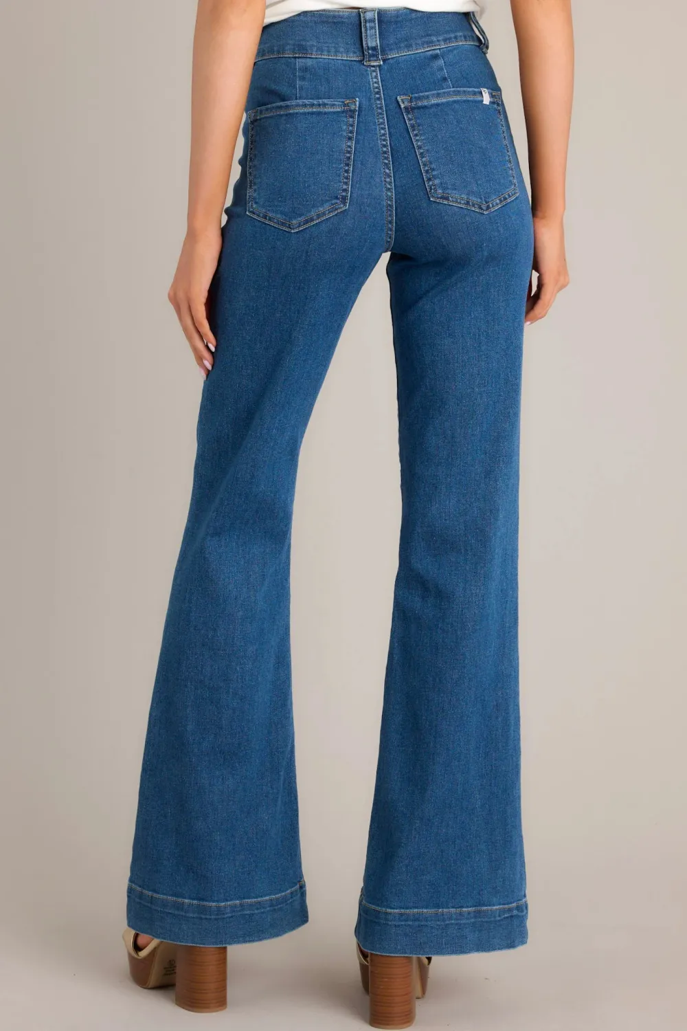 CLIMBING TOWARDS CONFIDENCE DARK WASH FLARE JEANS