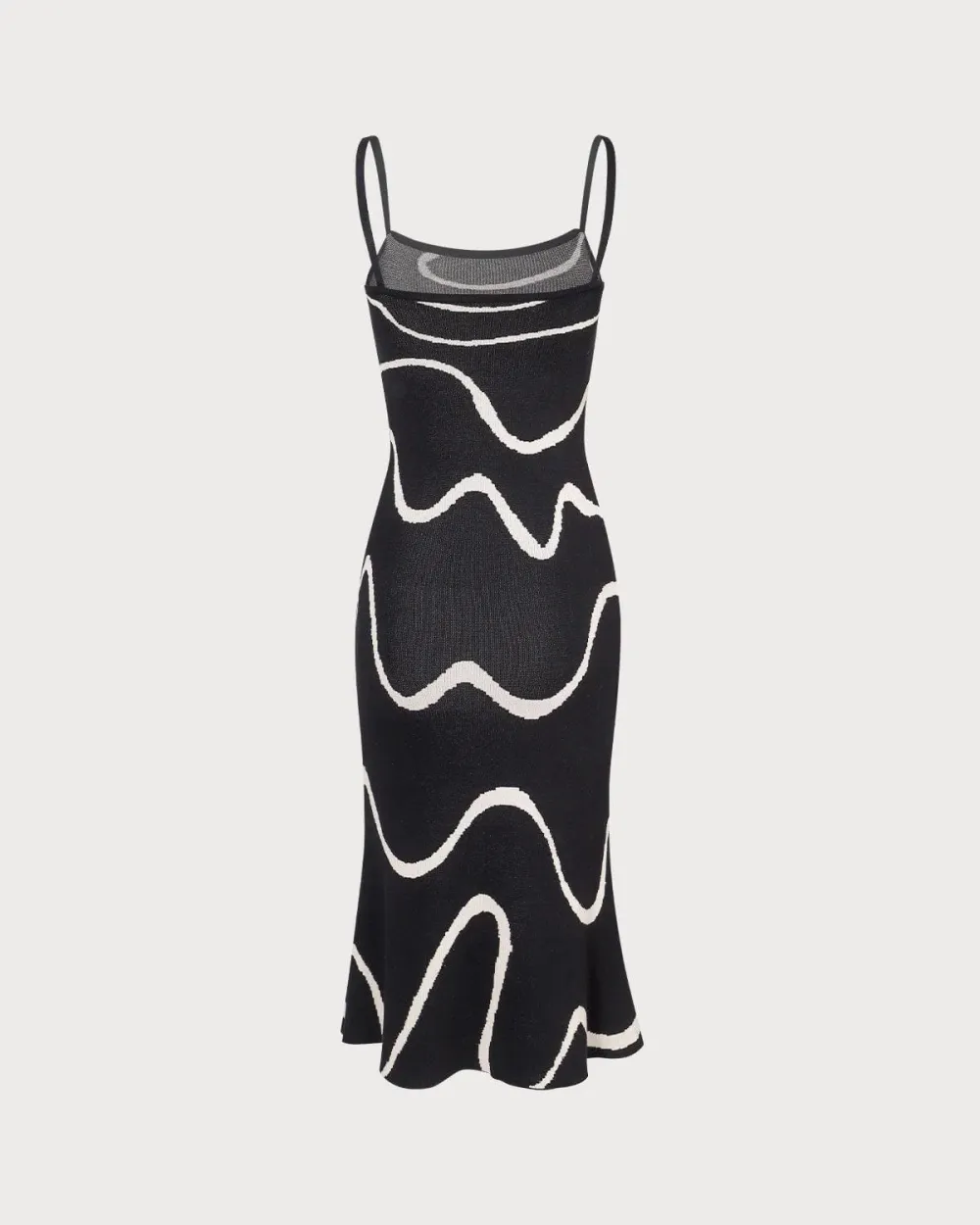 Black and white suspender ripple dress