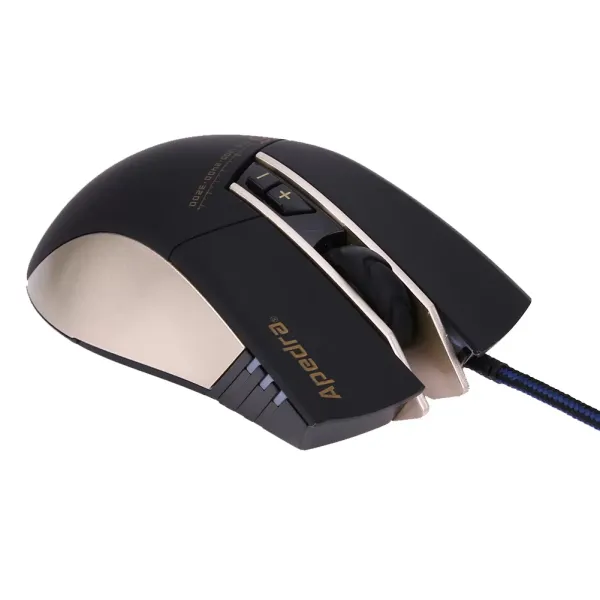 Ergonomic design 3200dpi 6-key programmable professional game mouse, led 4-color breathing lamp, suitable for laptop and pc