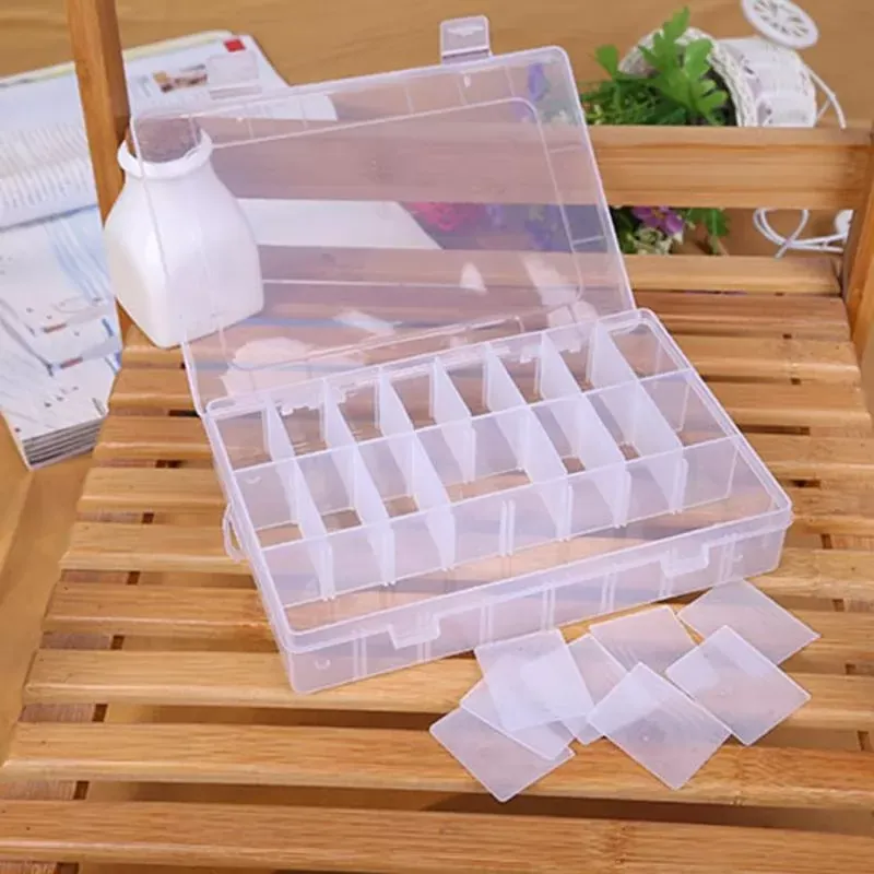 24 Compartments Storage Plastic Box Pill Cases organizer Jewelry Candy Storage Box Medicine Box Storage Case Container