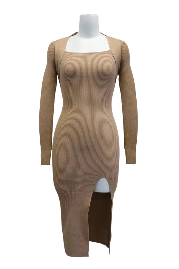 Edie Square Neck Knitted Dress