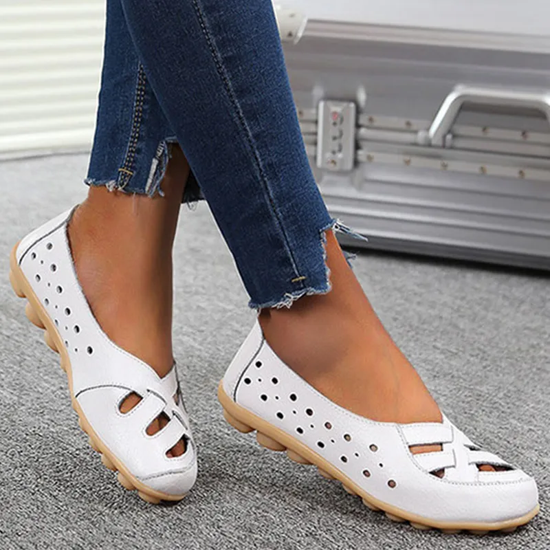 Cilool Summer Flat-bottomed Sandals Hollow Shoes