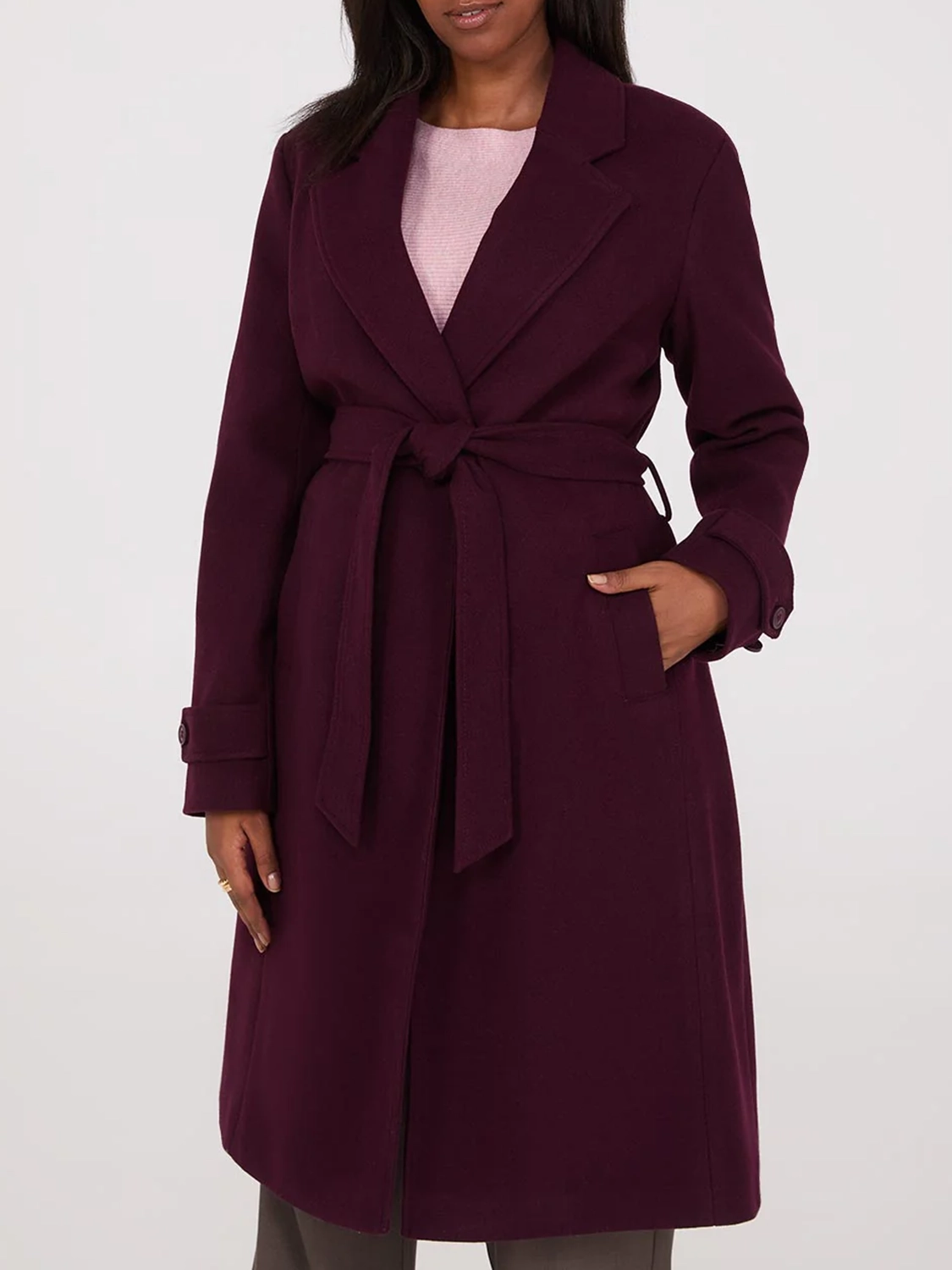 Faux Wool Wrap Coat