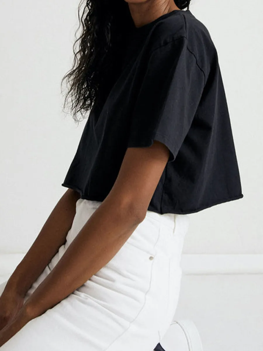 Cropped Cropped Crop Top in Solid Color