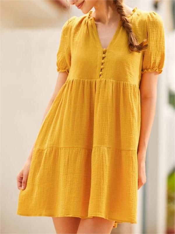 Sunshine Serenade Babydoll Dress