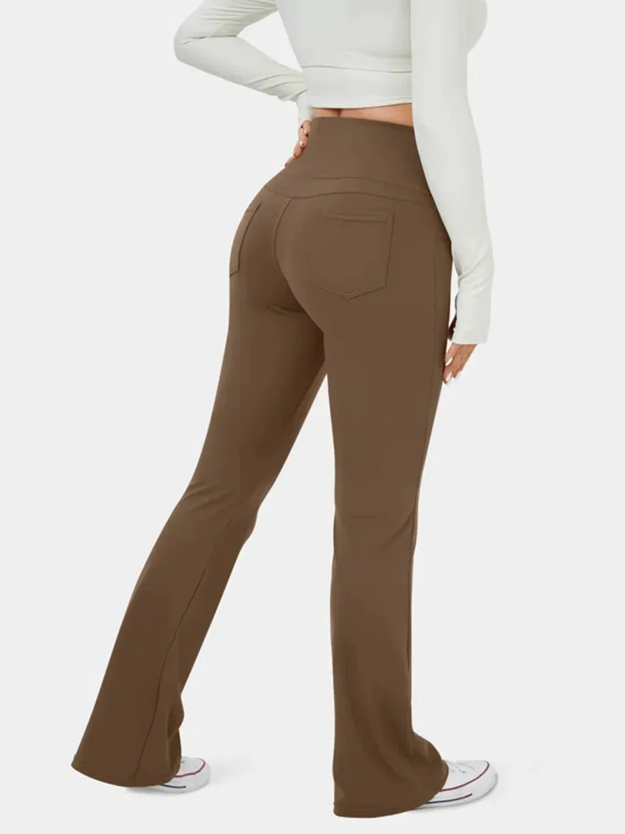 High Waisted Back Pocket Flare Yoga Leggings