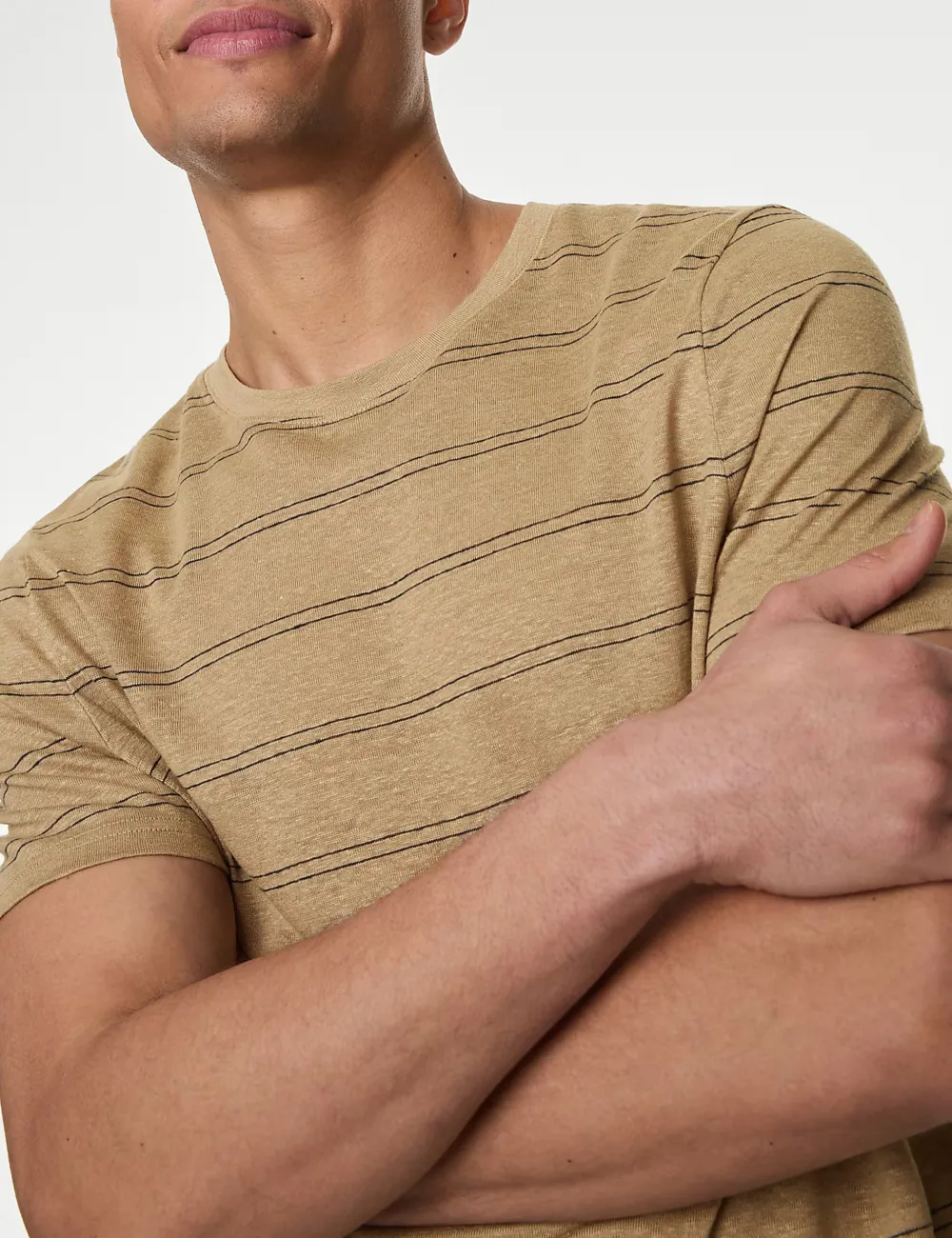 Pure Linen Striped T-Shirt