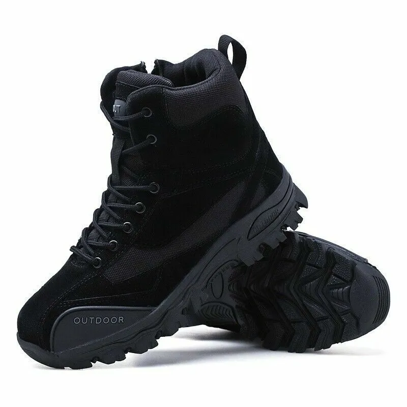 Men Waterproof Safety Work Boots Outdoor Trekking Combat Boots